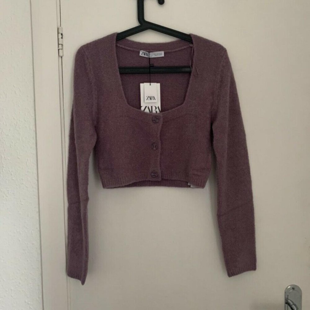 Zara purple knit cardigan size S - Picture 1 of 4